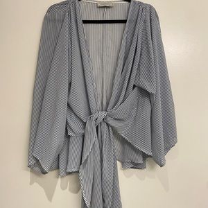 Sheer Navy Strip Top